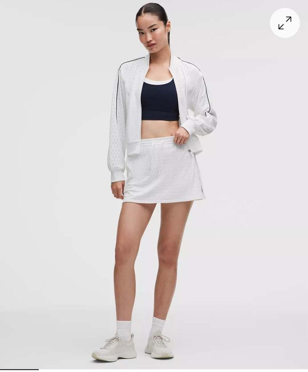 178 Lululemon Ace Advantage Knit Mesh Tennis Skirt Size XS White